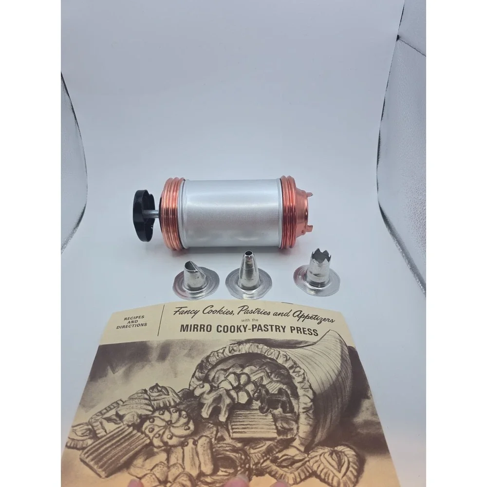 Vintage Aluminum Icing Cookie Decorator with 3 Attachments Missing Disks